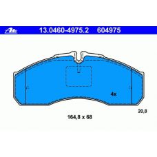 13.0460-4975.2 ATE Комплект тормозных колодок, дисковый тормоз