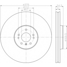 8DD 355 121-511 HELLA Тормозной диск