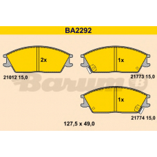 BA2292 BARUM Комплект тормозных колодок, дисковый тормоз