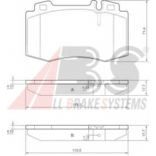 P 50 053 ABS Комплект тормозных колодок, дисковый тормоз