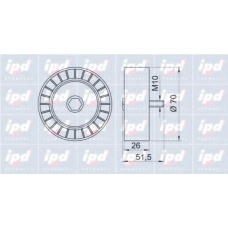 15-3087 IPD Паразитный / ведущий ролик, поликлиновой ремень