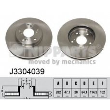 J3304039 NIPPARTS Тормозной диск