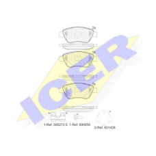 181810-203 ICER Комплект тормозных колодок, дисковый тормоз