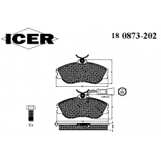180873-202 ICER Комплект тормозных колодок, дисковый тормоз