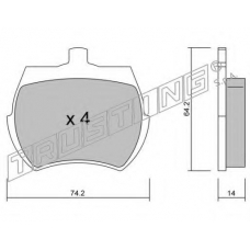 021.0 TRUSTING Комплект тормозных колодок, дисковый тормоз