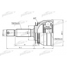 PCV1608 PATRON Шарнирный комплект, приводной вал