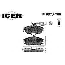 180873-700 ICER Комплект тормозных колодок, дисковый тормоз