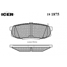 181875 ICER Комплект тормозных колодок, дисковый тормоз