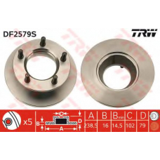 DF2579S TRW Тормозной диск