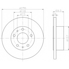 8DD 355 107-411 HELLA Тормозной диск