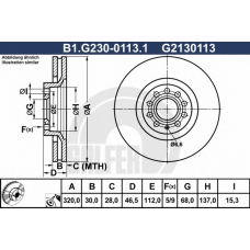 B1.G230-0113.1 GALFER Тормозной диск