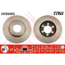 DF6008S TRW Тормозной диск