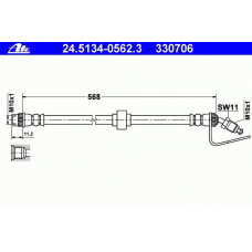 24.5134-0562.3 ATE Тормозной шланг