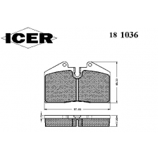 181036 ICER Комплект тормозных колодок, дисковый тормоз