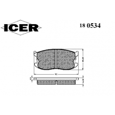 180534 ICER Комплект тормозных колодок, дисковый тормоз