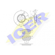 31432-2235 ICER Комплект тормозов, дисковый тормозной механизм