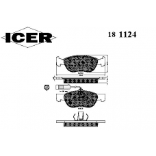 181124 ICER Комплект тормозных колодок, дисковый тормоз