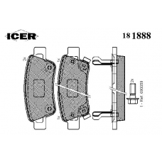 181888 ICER Комплект тормозных колодок, дисковый тормоз