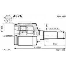 MEIU-163 ASVA Шарнирный комплект, приводной вал