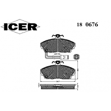 180676 ICER Комплект тормозных колодок, дисковый тормоз