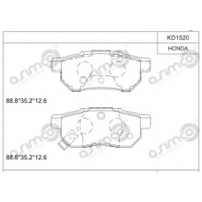 KD1520 ASIMCO Комплект тормозных колодок, дисковый тормоз