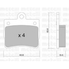 22-0255-0 METELLI Комплект тормозных колодок, дисковый тормоз