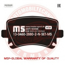 13046028802N-SET-MS MASTER-SPORT Комплект тормозных колодок, дисковый тормоз