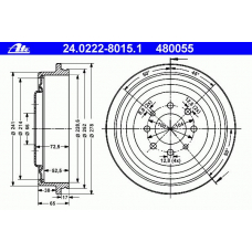 24.0222-8015.1 ATE Тормозной барабан