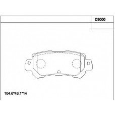 KD3000 ASIMCO Комплект тормозных колодок, дисковый тормоз