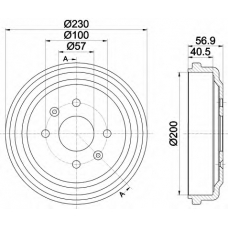 8DT 355 300-961 HELLA Тормозной барабан