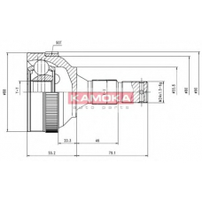 6224 KAMOKA Шарнирный комплект, приводной вал