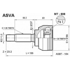 MT-808 ASVA Шарнирный комплект, приводной вал