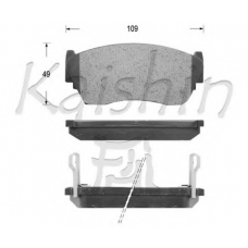 D1158 KAISHIN Комплект тормозных колодок, дисковый тормоз
