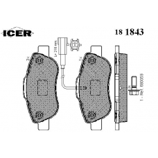 181843 ICER Комплект тормозных колодок, дисковый тормоз