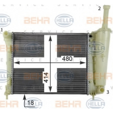 8MK 376 790-054 HELLA Радиатор, охлаждение двигателя