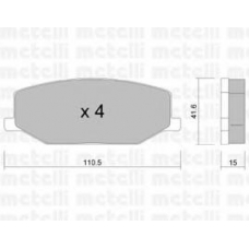 22-0097-0 METELLI Комплект тормозных колодок, дисковый тормоз