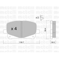 22-0443-0 METELLI Комплект тормозных колодок, дисковый тормоз