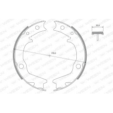 152-2489 WEEN Комплект тормозных колодок, стояночная тормозная с