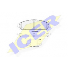182068 ICER Комплект тормозных колодок, дисковый тормоз