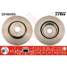 DF4949S TRW Тормозной диск