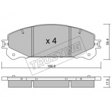954.0 TRUSTING Комплект тормозных колодок, дисковый тормоз