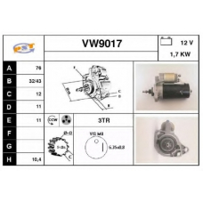 VW9017 SNRA Стартер