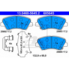 13.0460-5645.2 ATE Комплект тормозных колодок, дисковый тормоз