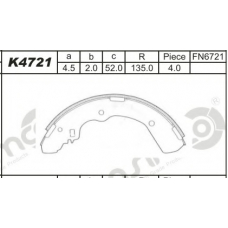 K4721 ASIMCO Комплект тормозных колодок