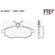 BL1800A3 FTE Комплект тормозных колодок, дисковый тормоз