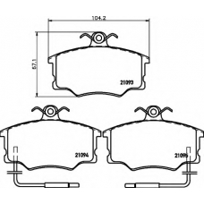 8DB 355 017-671 HELLA Комплект тормозных колодок, дисковый тормоз