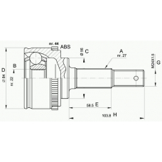 CVJ5338.10 OPEN PARTS Шарнирный комплект, приводной вал