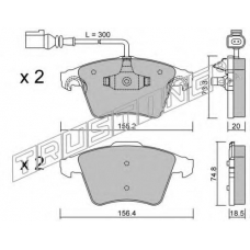 568.2 TRUSTING Комплект тормозных колодок, дисковый тормоз