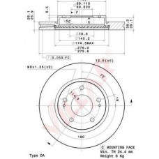 628.2075 VILLAR Тормозной диск