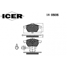180808 ICER Комплект тормозных колодок, дисковый тормоз